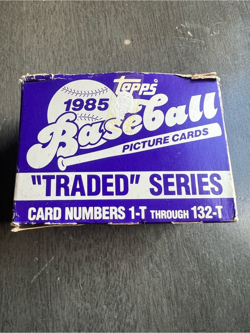 Topps 1985 Baseball Picture Cards Box - Purple & White